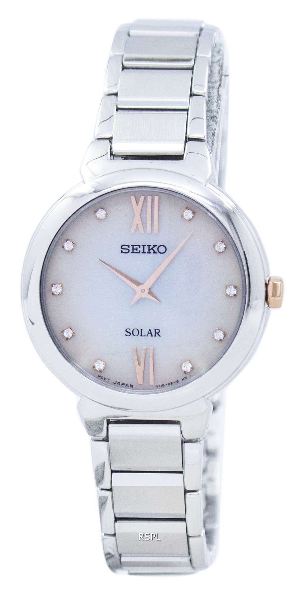 Seiko Solar Diamond Accent SUP381 SUP381P1 SUP381P Women's Watch