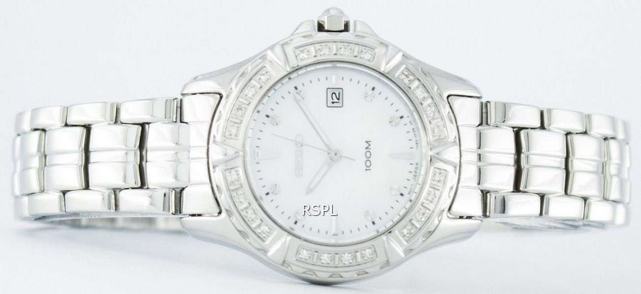 Seiko Quartz Diamond Accent 100M SXDA97 SXDA97P1 SXDA97P Women's Watch