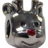 PANDORA 791781EN39 Reindeer Silver Charm With Red Enamel Women's