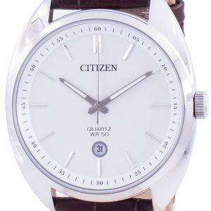 Citizen White Dial Leather Strap Quartz BI5090-09A Men's Watch