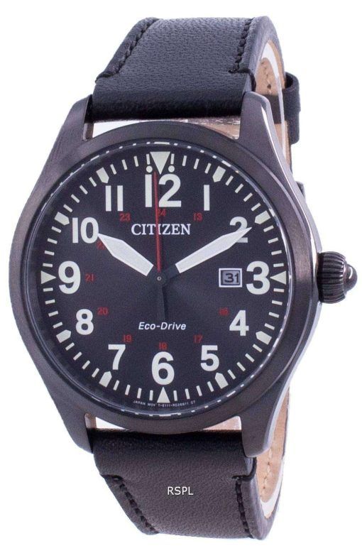 Citizen Black Dial Leather Strap Eco-Drive BM6835-23E 100M Men's Watch