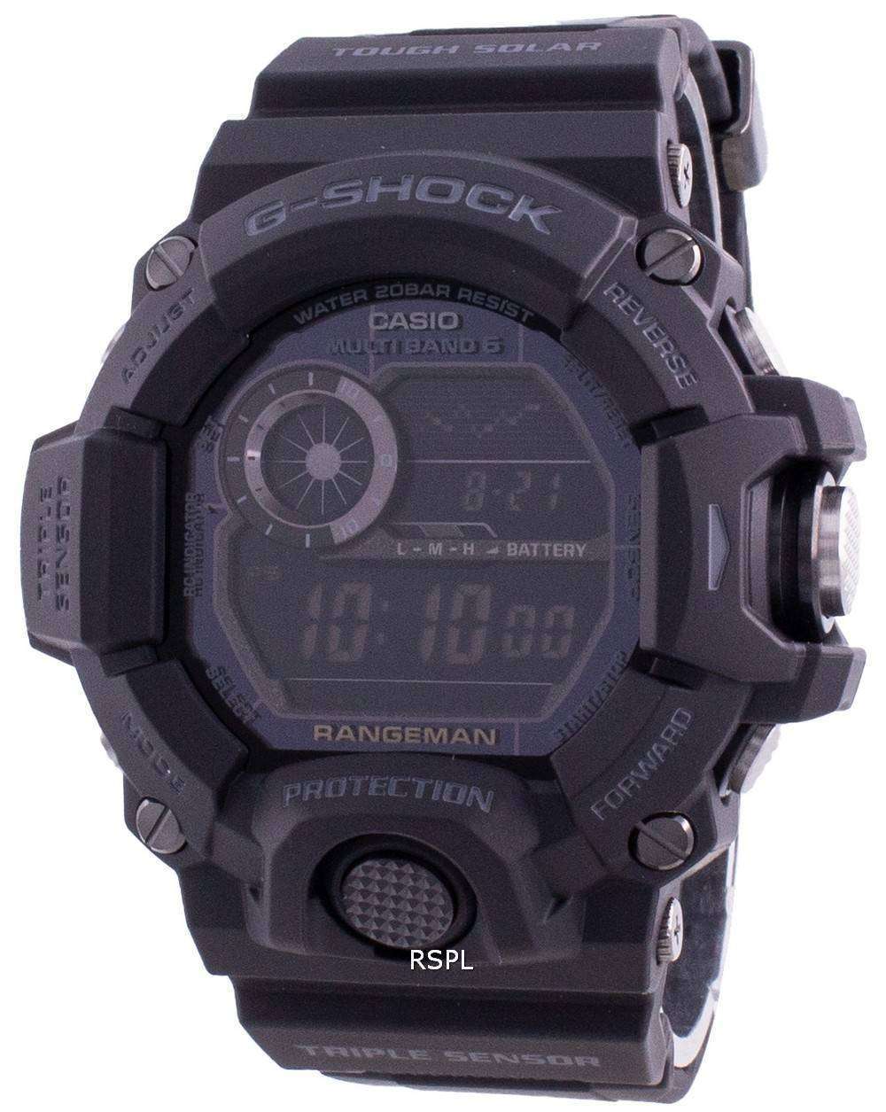 Casio G Shock Rangeman Black Out Solar Powered GW 9400 1B GW9400 1B 200M Men s Watch Zetamarket
