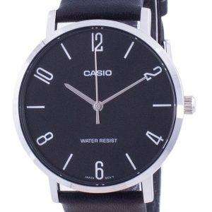 Casio Black Dial Leather Strap Quartz MTP-VT01L-1B2 MTPVT01L-1B2 Men's Watch