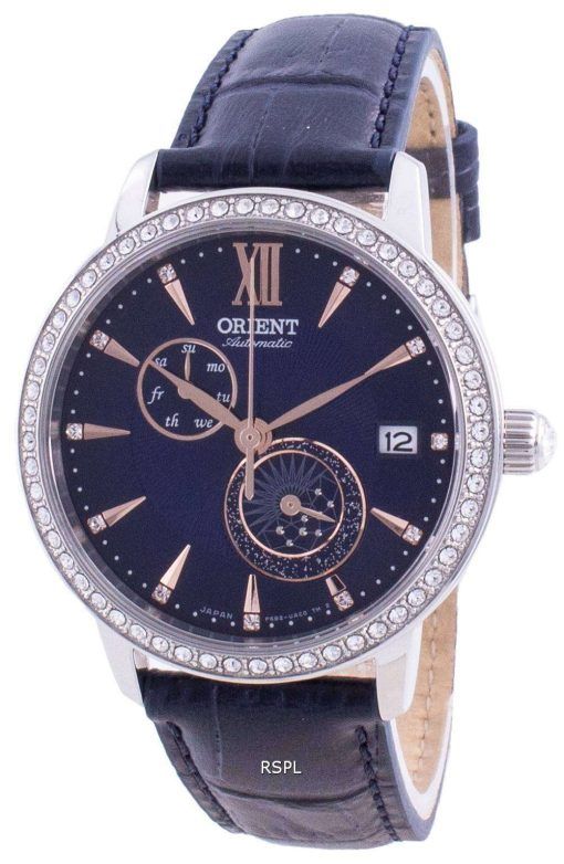 Orient Sun  Moon Phase Diamond Accents Automatic Japan Made RA-AK0006L00C Womens Watch