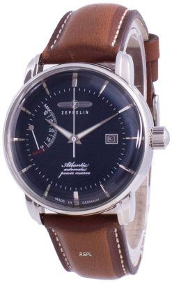 Zeppelin Atlantik Blue Dial Leather Strap Automatic 8462-3 84623 Men's Watch