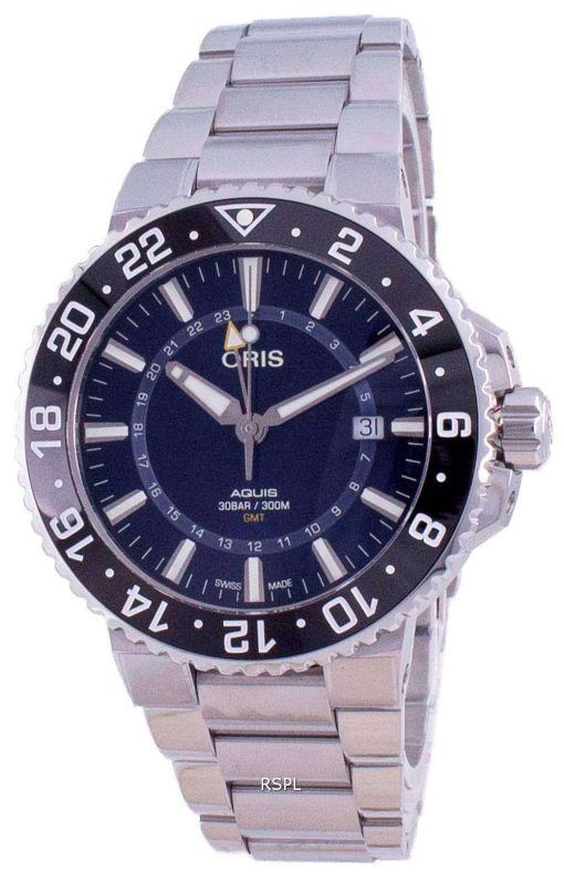 Oris Aquis GMT Date Automatic Diver's 01-798-7754-4135-07-8-24-05PEB 300M Men's Watch