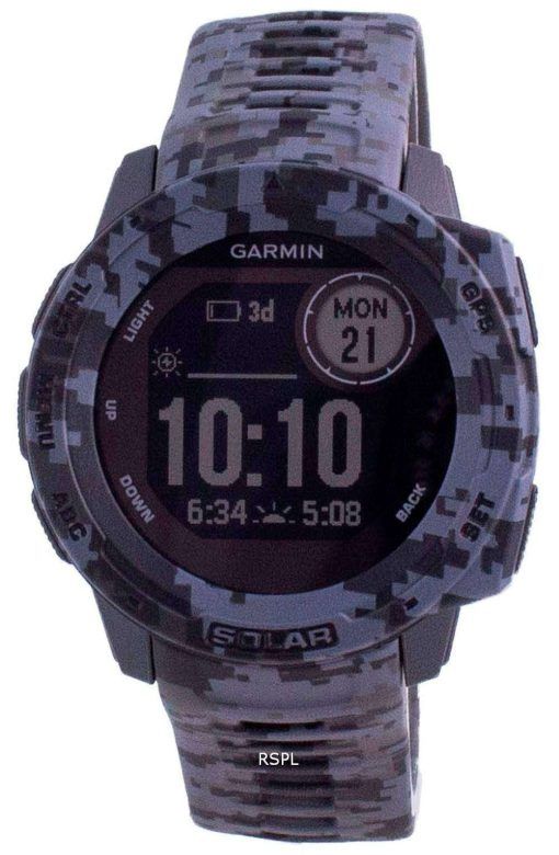 Garmin Instinct Solar Tactical Edition Graphite Camo Silicone Band 010-02293-05 Multisport Watch