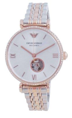 Emporio Armani Gianni T-Bar Open Heart Diamond Accents Automatic AR60019 Unisex Watch