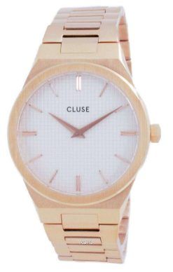 Cluse Vigoureux H-Link White Dial Rose Gold Tone Stainless Steel Quartz CW0101210001 Womens Watch