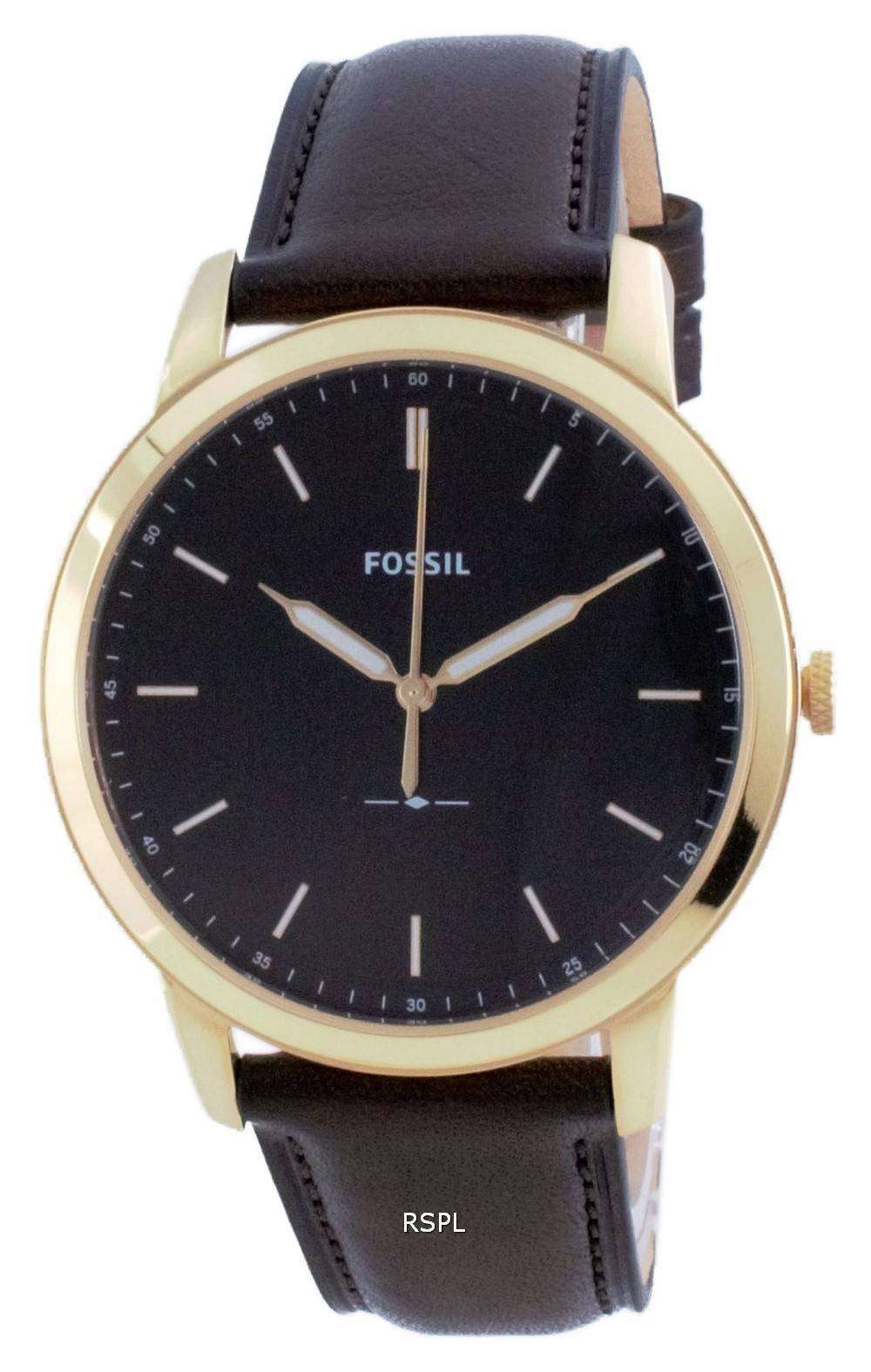 Fossil Minimalist 3H Black Dial Leather Quartz FS5756 Mens Watch