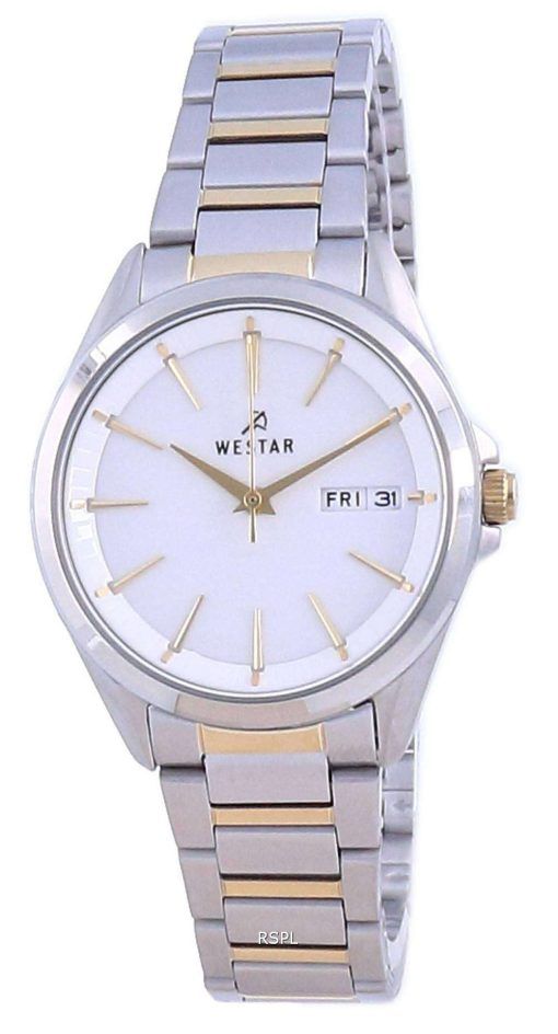 Westar White Dial Two Tone Stainless Steel Quartz 40212 CBN 101 Women's Watch