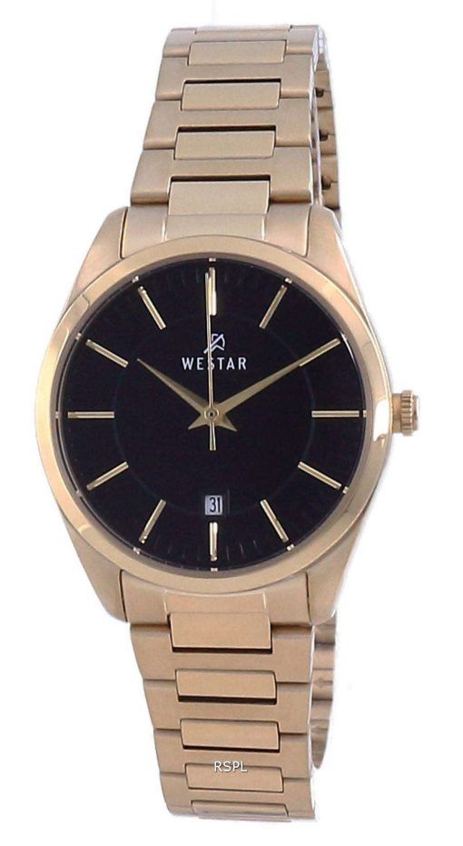 Westar Black Dial Gold Tone Stainless Steel Quartz 40213 GPN 103 Women's Watch