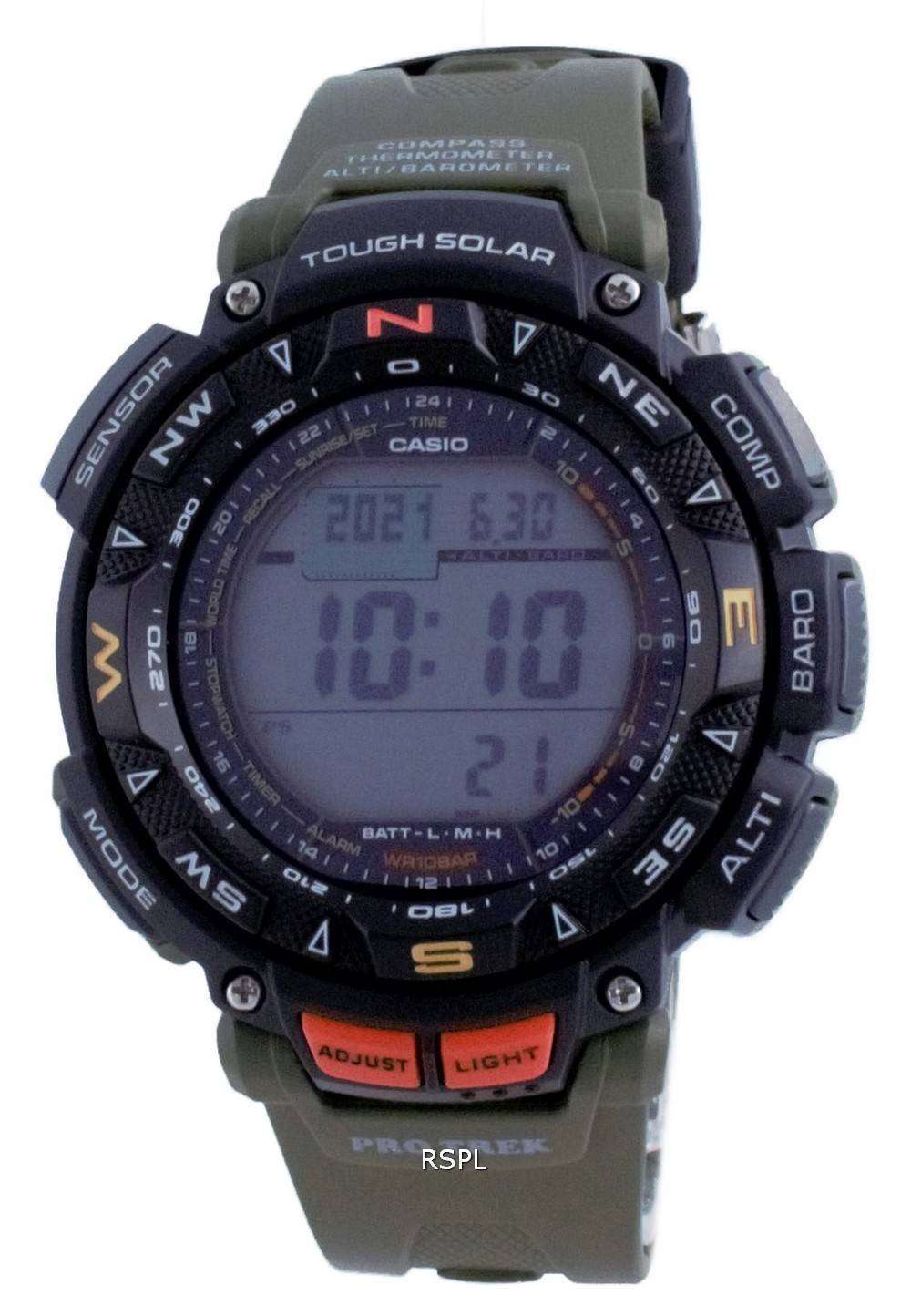 Casio Protrek Tough Solar Digital Compass PRG-240-3 PRG240-3 100M Men's Watch