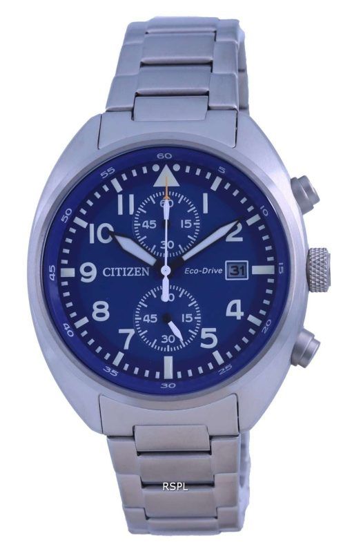 Citizen Chronograph Blue Dial Stainless Steel Eco-Drive CA7040-85L 100M Mens Watch