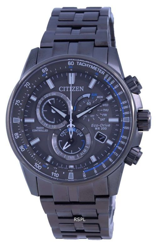 Citizen PCAT Black Dial Radio Controlled Chronograph Atomic Eco-Drive CB5887-55H 200M Mens Watch