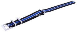 Ratio NATO36 Black And Blue Polyester 22mm Strap