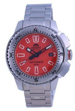 Orient M-Force Orange Dial Stainless Steel Automatic Divers RA-AC0N02Y10B 200M Mens Watch