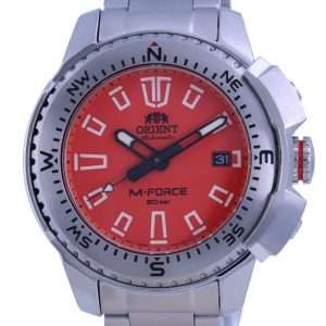 Orient M-Force Orange Dial Stainless Steel Automatic Divers RA-AC0N02Y10B 200M Mens Watch