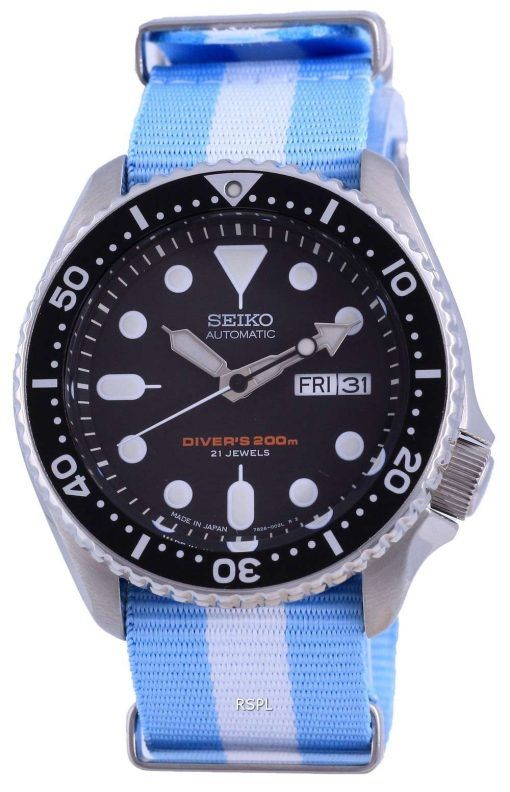 Seiko Automatic Divers Japan Made Polyester SKX007J1-var-NATO24 200M Mens Watch