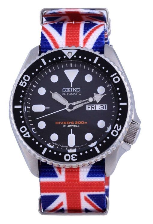 Seiko Automatic Divers Japan Made Polyester SKX007J1-var-NATO28 200M Mens Watch