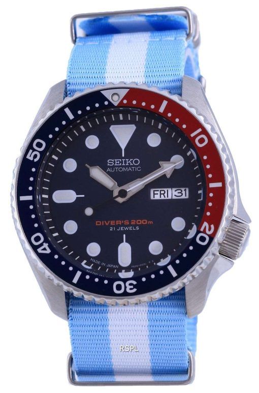 Seiko Automatic Divers Polyester Japan Made SKX009J1-var-NATO24 200M Mens Watch