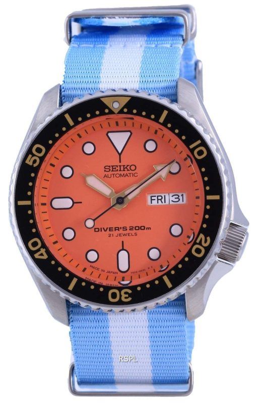 Seiko Automatic Divers Japan Made Polyester SKX011J1-var-NATO24 200M Mens Watch