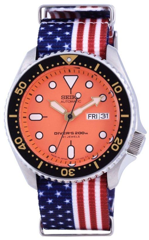 Seiko Automatic Divers Japan Made Polyester SKX011J1-var-NATO27 200M Mens Watch