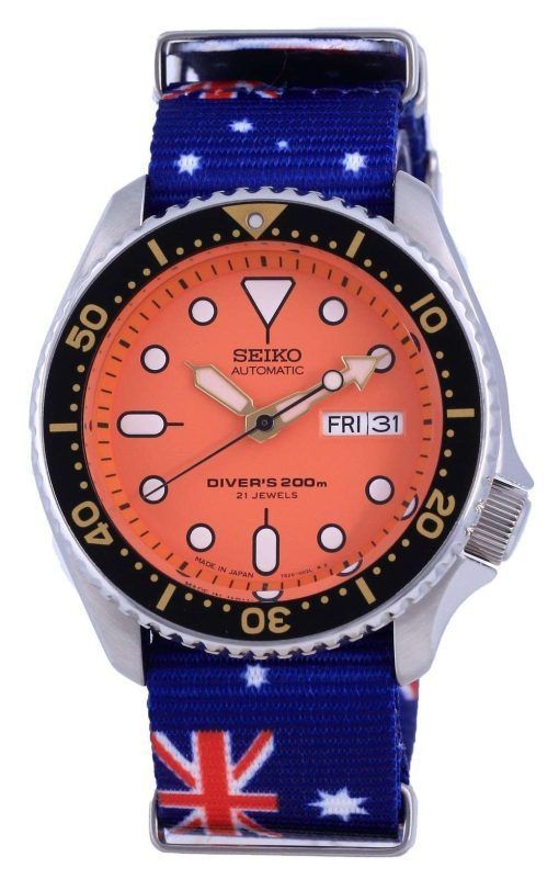 Seiko Automatic Divers Japan Made Polyester SKX011J1-var-NATO30 200M Mens Watch