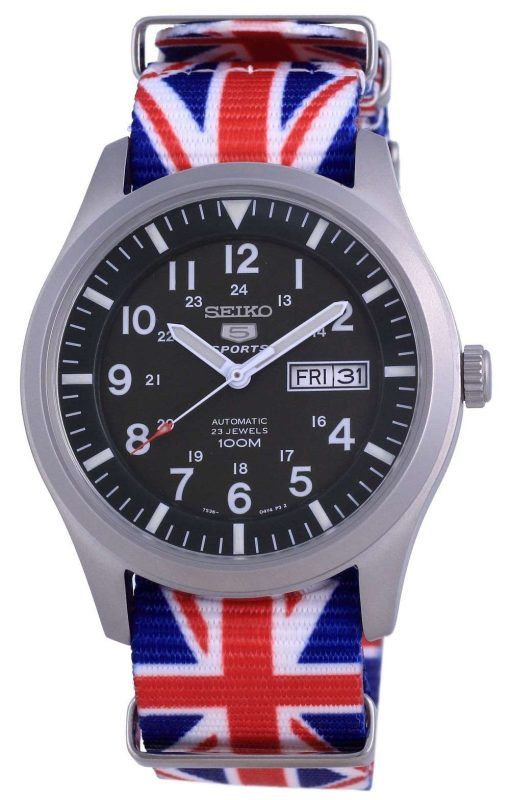 Seiko 5 Sports Military Automatic Polyester SNZG09K1-var-NATO28 100M Mens Watch