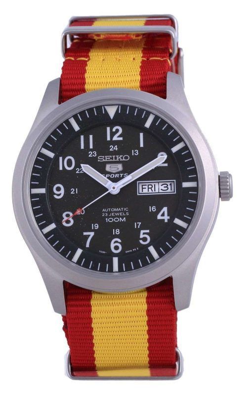 Seiko 5 Sports Military Automatic Polyester SNZG09K1-var-NATO29 100M Mens Watch