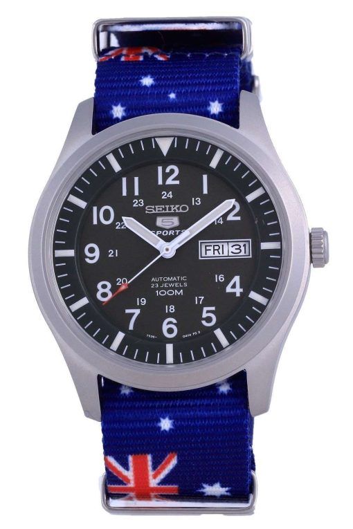 Seiko 5 Sports Military Automatic Polyester SNZG09K1-var-NATO30 100M Mens Watch