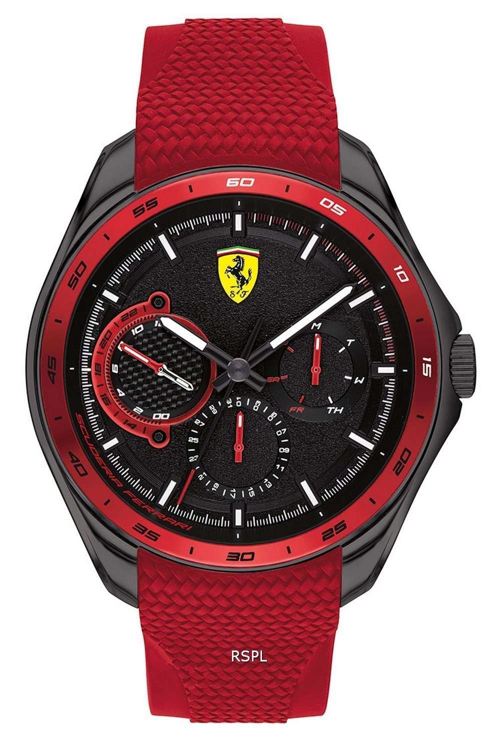 Ferrari Scuderia Speedracer Black Dial Silicon Band Quartz 0830681 Mens Watch