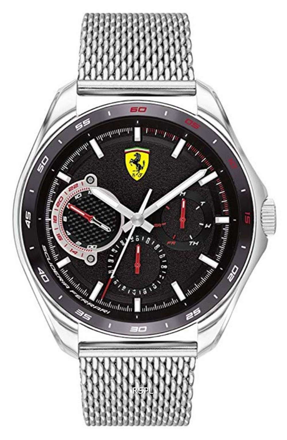 Ferrari Scuderia Speedracer Black Dial Stainless Steel Quartz 0830684 Mens Watch