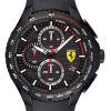 Ferrari Scuderia Pista Chronograph Black Dial Leather Strap Quartz 0830734 Mens Watch