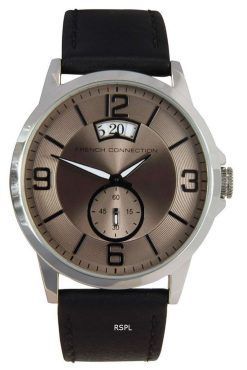 FCUK Brown Dial Leather Strap Quartz FC1209B Mens Watch