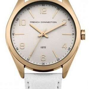 FCUK White Dial Leather Strap Quartz FC1304WRG Womens Watch