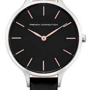 FCUK Black Dial Leather Strap Quartz FCS1008B Womens Watch