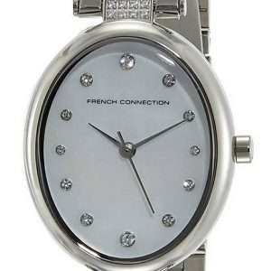 French Connection Crystal Accents Stainless Steel Quartz FCS1012SM Womens Watch