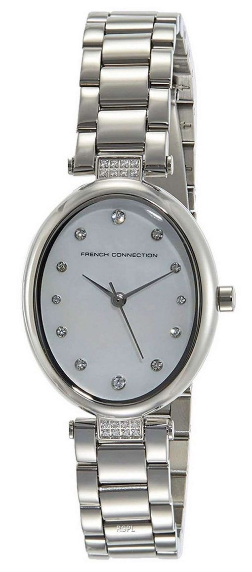 French Connection Crystal Accents Stainless Steel Quartz FCS1012SM Womens Watch