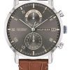 Tommy Hilfiger Kane Grey Dial Leather Strap Quartz 1710398 Mens Watch
