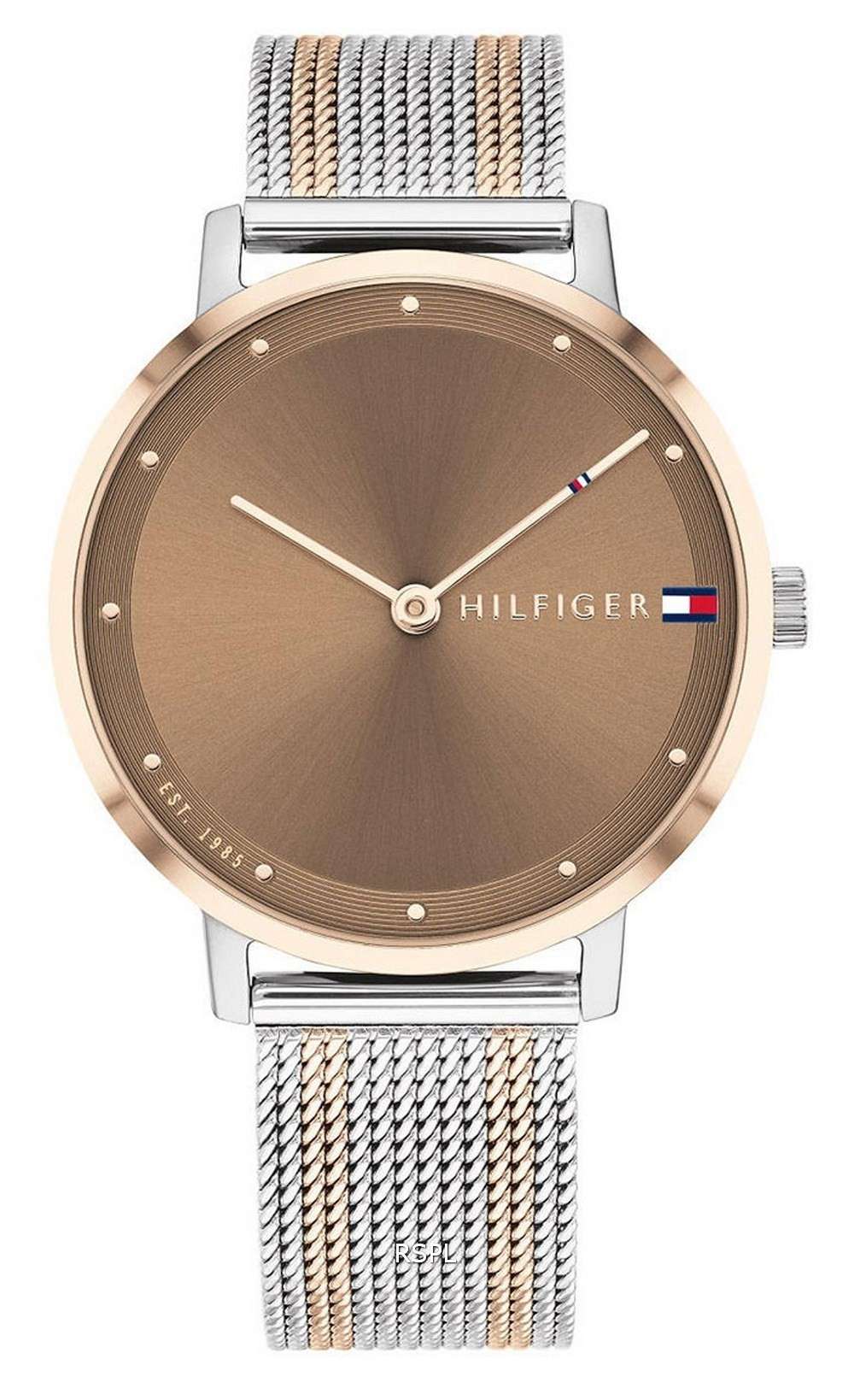 Tommy Hilfiger Pippa Brown Dial Two Tone Stainless Steel Quartz 1782152 Womens Watch