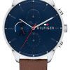 Tommy Hilfiger Chase Blue Dial Leather Strap Quartz 1791487 Mens Watch