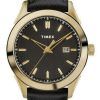 Timex Torrington Black Dial Leather Strap Quartz TW2R90400 Mens Watch