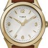 Timex Torrington Silver Dial Leather Strap Quartz TW2R91100 Womens Watch