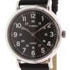 Timex Weekender Black Dial Leather Strap Quartz TW2T30700 Mens Watch