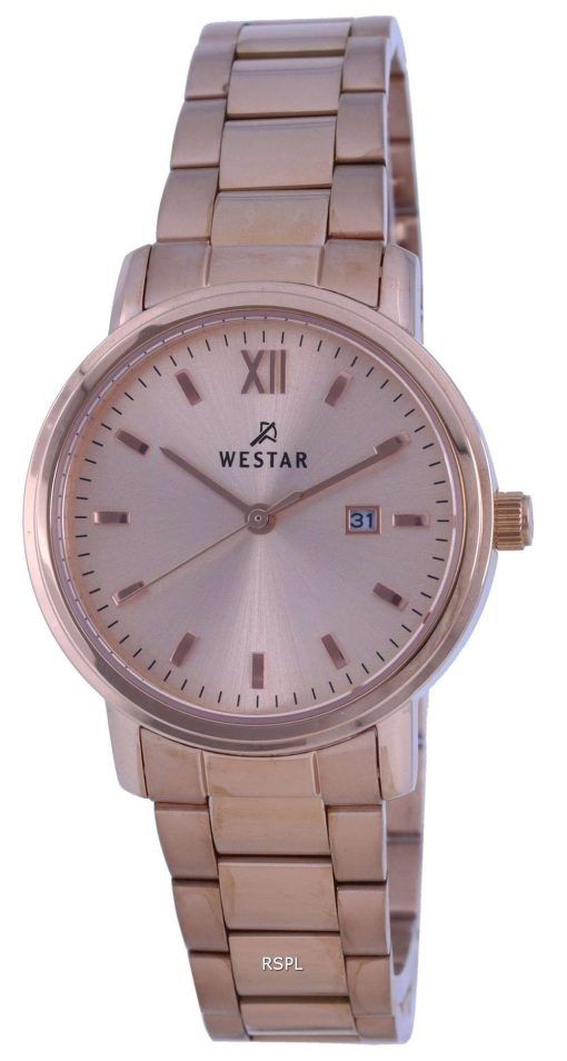 Westar Rose Gold Tone Stainless Steel Quartz 40245 PPN 609 Womens Watch