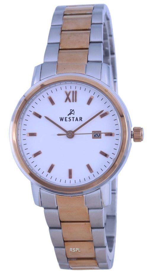 Westar White Dial Two Tone Stainless Steel Quartz 40245 SPN 601 Womens Watch