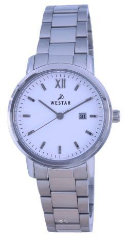 Westar White Dial Stainless Steel Quartz 40245 STN 101 Womens Watch