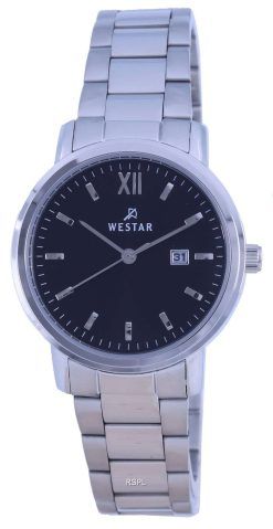 Westar Black Dial Stainless Steel Quartz 40245 STN 103 Womens Watch