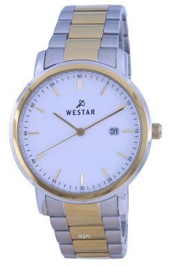 Westar White Dial Two Tone Stainless Steel Quartz 50243 CBN 101 Mens Watch